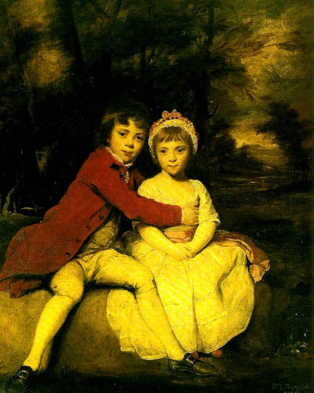 Sir Joshua Reynolds master parker and his sister, theresa oil painting picture